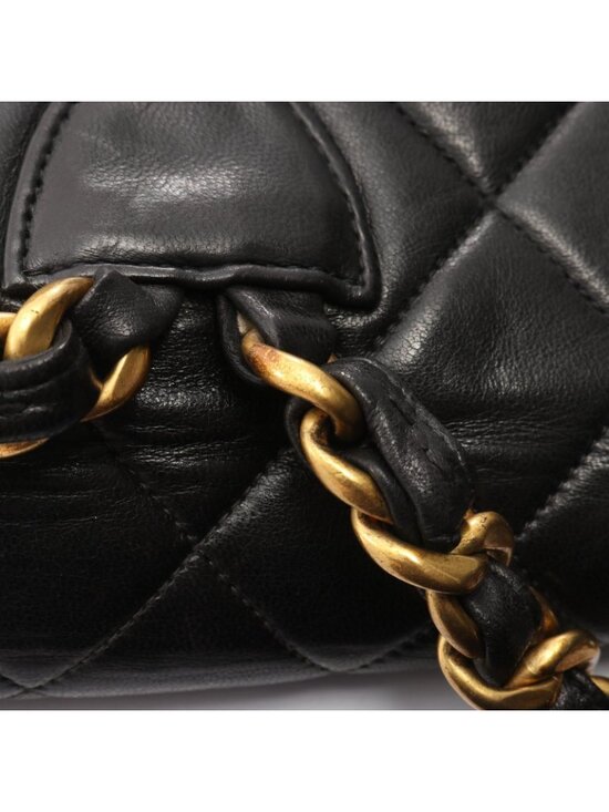 Chanel Backpack Quilted Black Lambskin Double Turnlock Chain main image 13